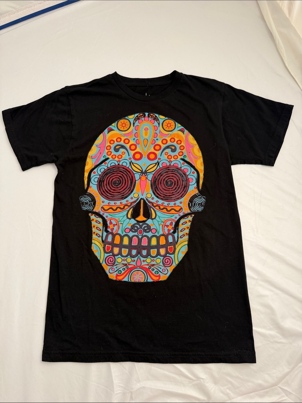 Life Clothing Co black multicolor sugar skull graphic t-shirt